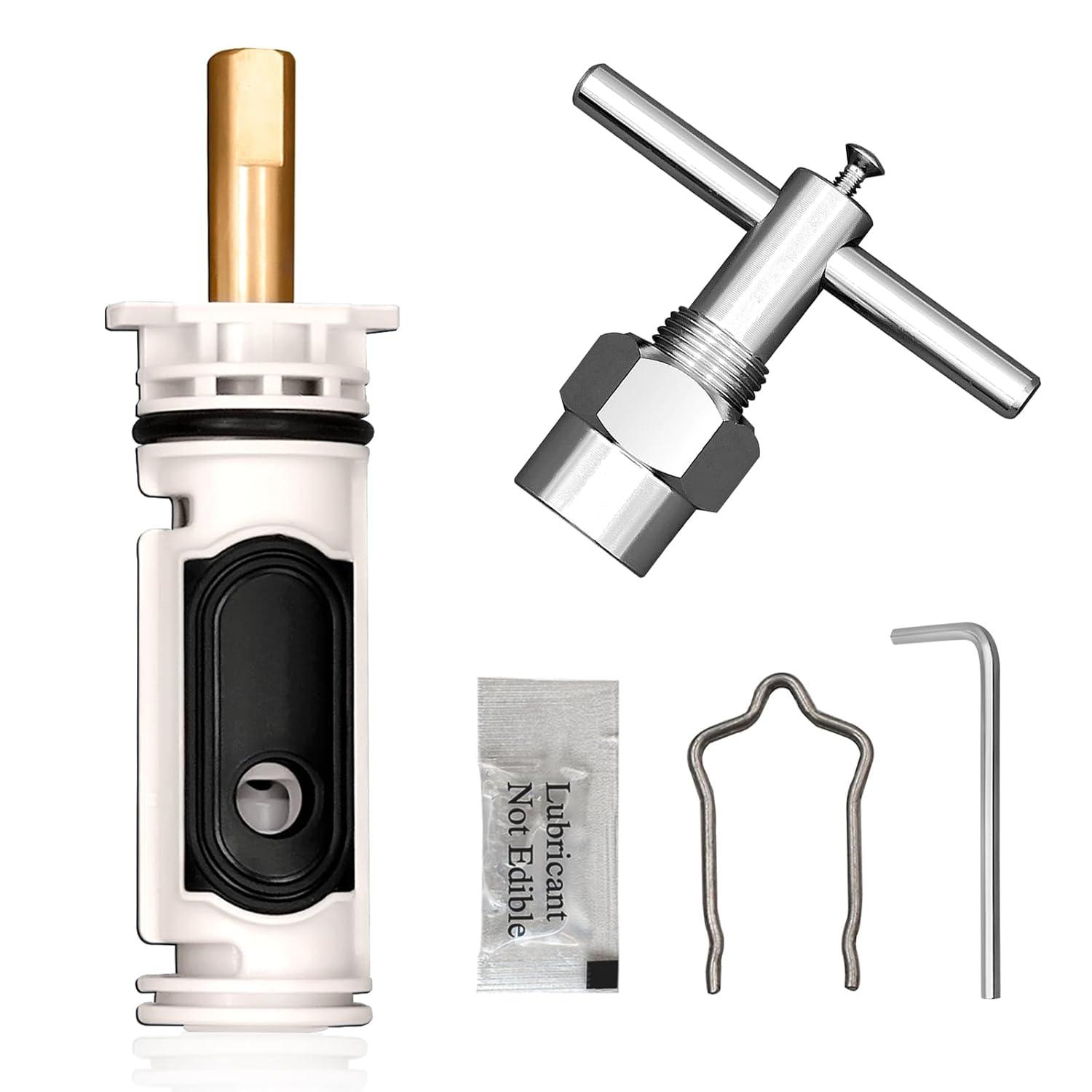 1222 Replacement Cartridge with Moen 104421 Cartridge Puller Removal Tool Retainer Clip Compatible with Moen One-Hanlde Posi Temp 1222B Shower Bathtub Faucet (1222 cartridge +104421 cartridge puller)