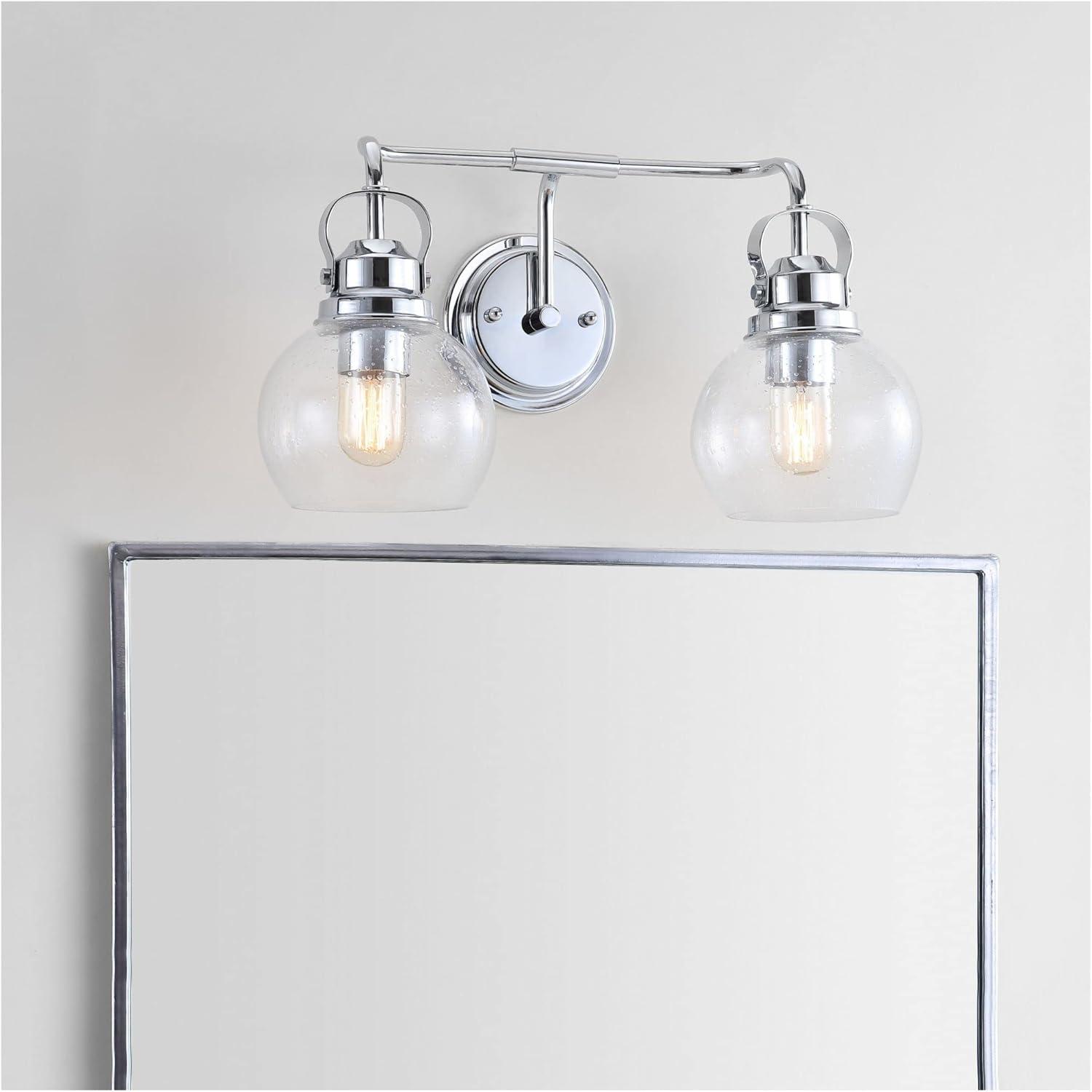 17.25" Metal/Glass Vanity Wall Light, ETL Listed, Bright Bathroom Fixture - JONATHAN Y