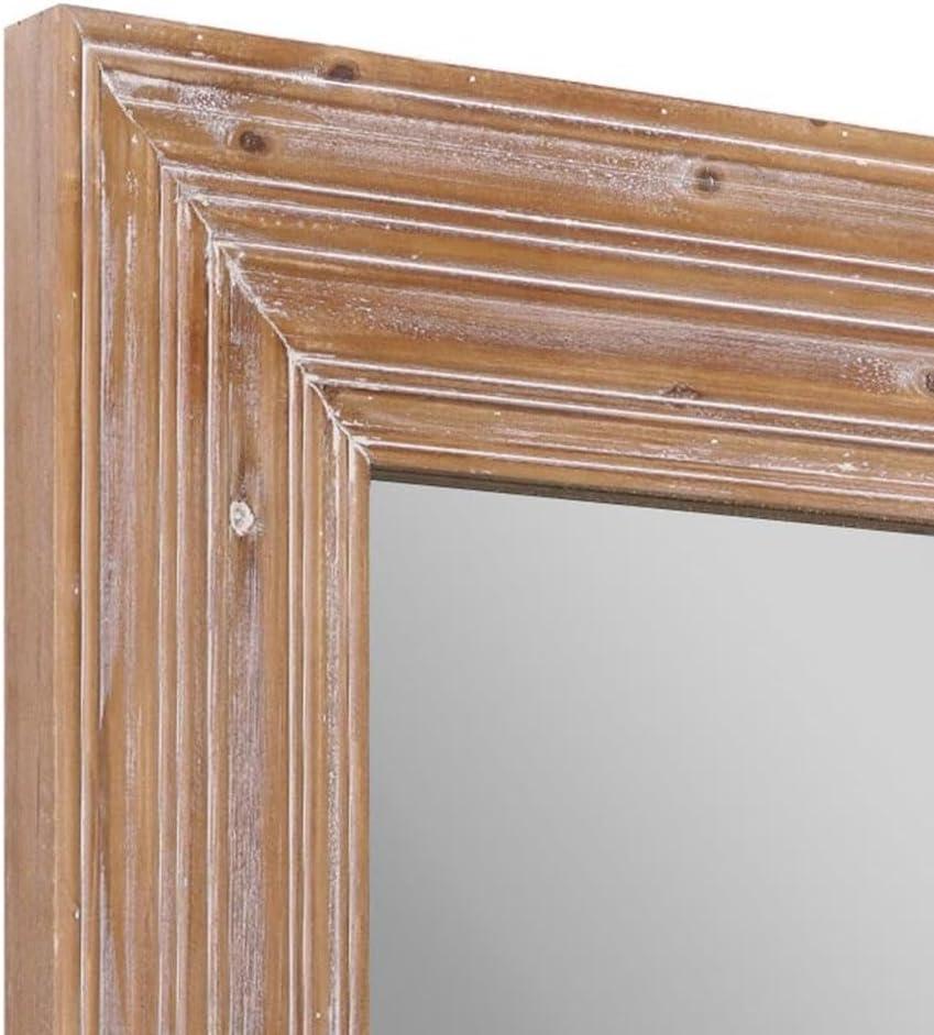 Head West Natural Whitewash Wood Farmhouse Wall Accent Mirror - 30 x 40