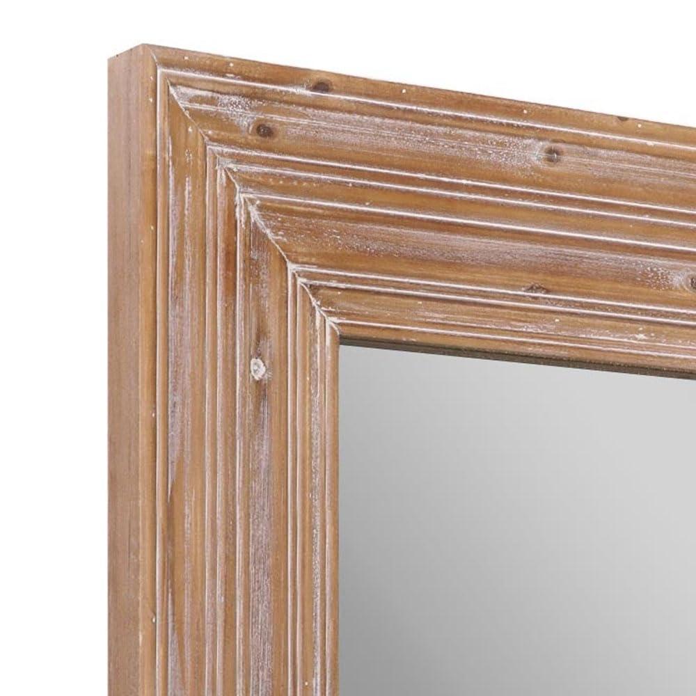 Head West Natural Whitewash Wood Farmhouse Wall Accent Mirror - 30 x 40