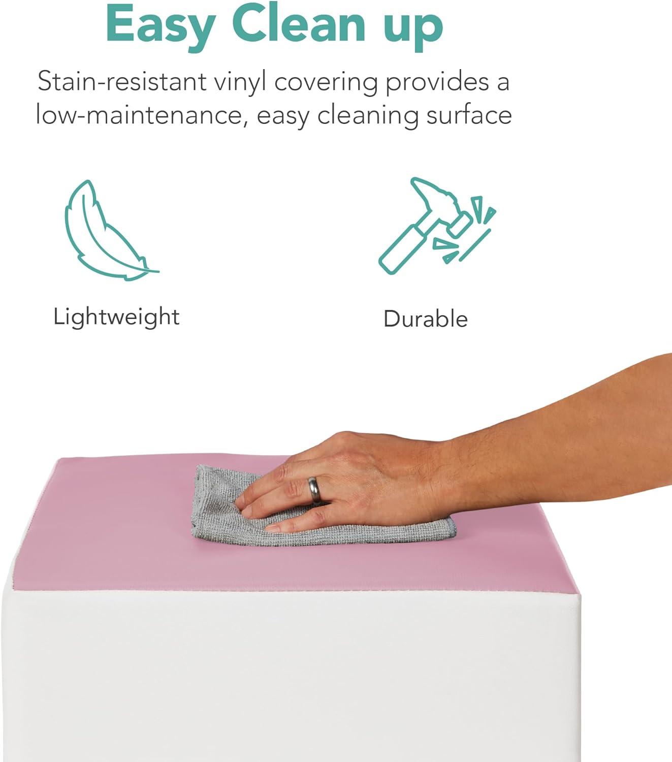 Best Choice Products 4-Piece Kids Climb & Crawl Soft Foam Block Playset Structures for Child Development - Pink