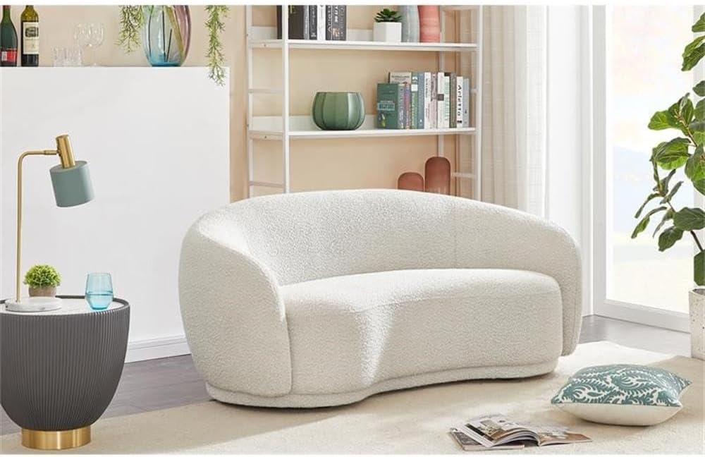 Meridian Furniture Hyde Modern Boucle Loveseat, Cream