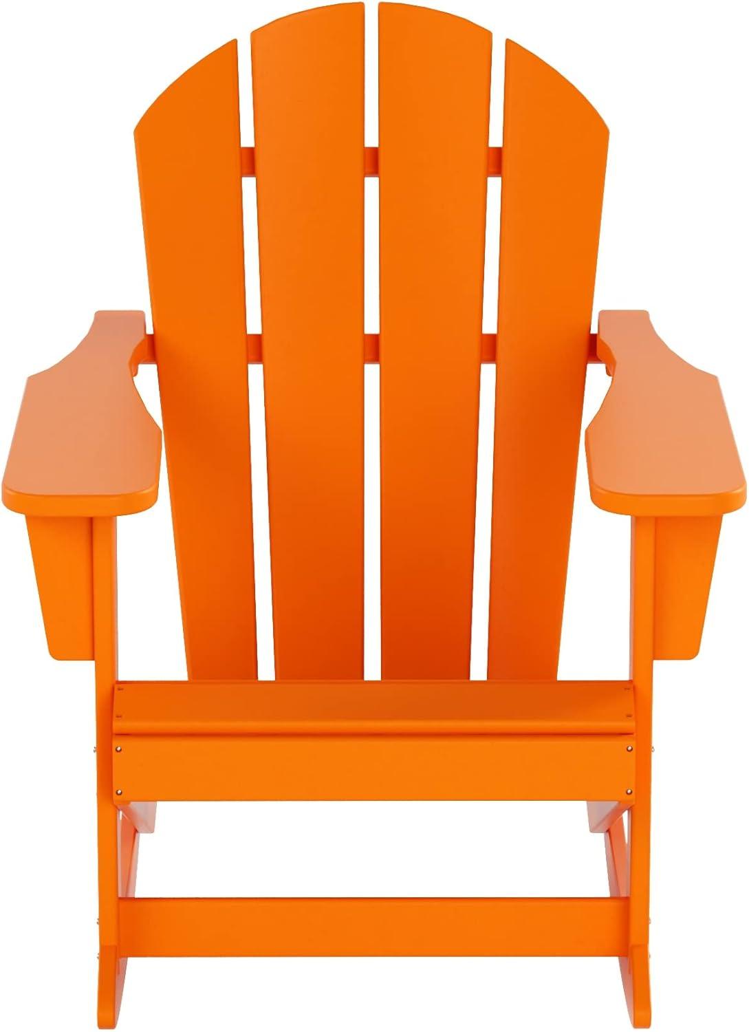 Keller 3 Piece Outdoor Rocking Chair and Table Set in Orange