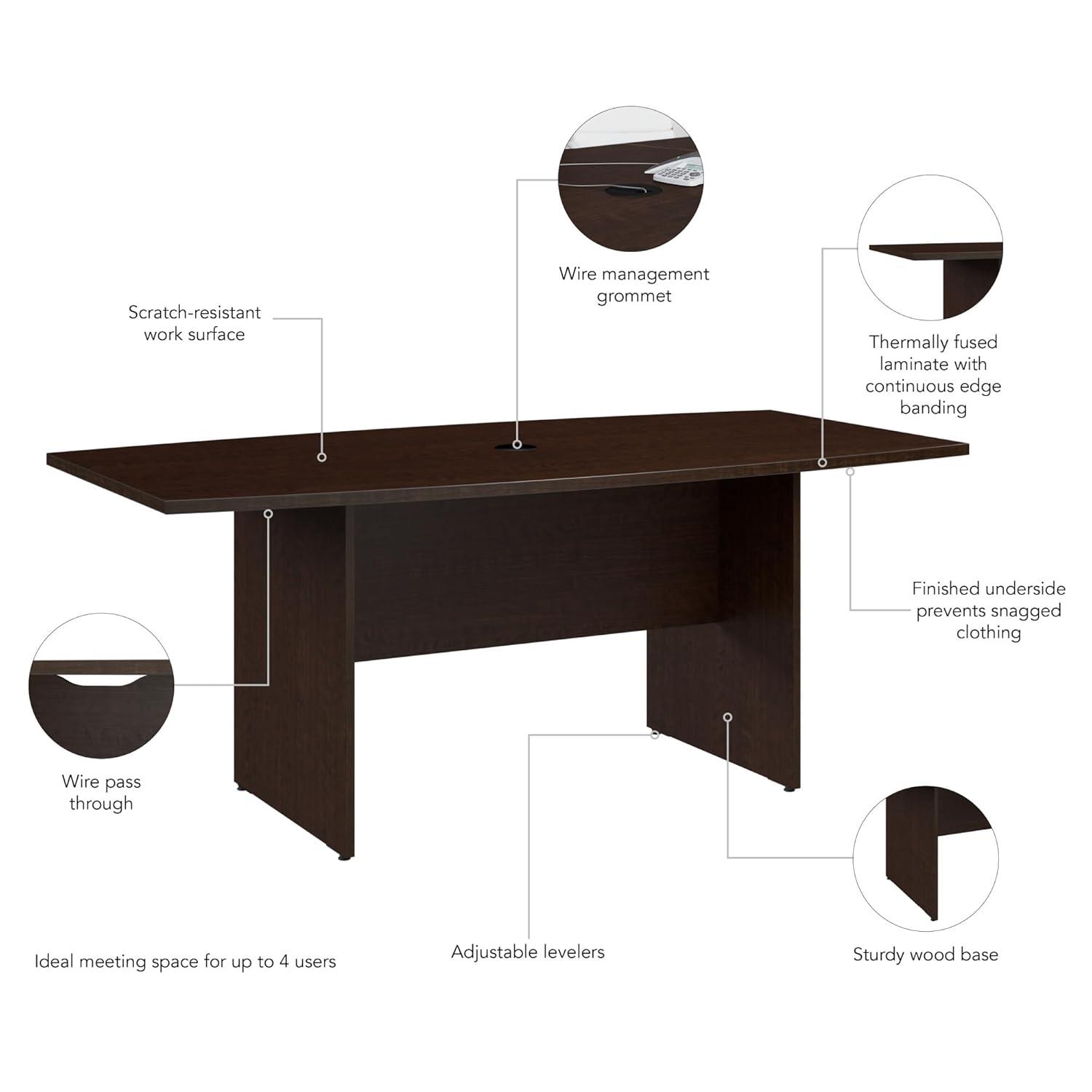 72'' Boat Shaped Conference Table