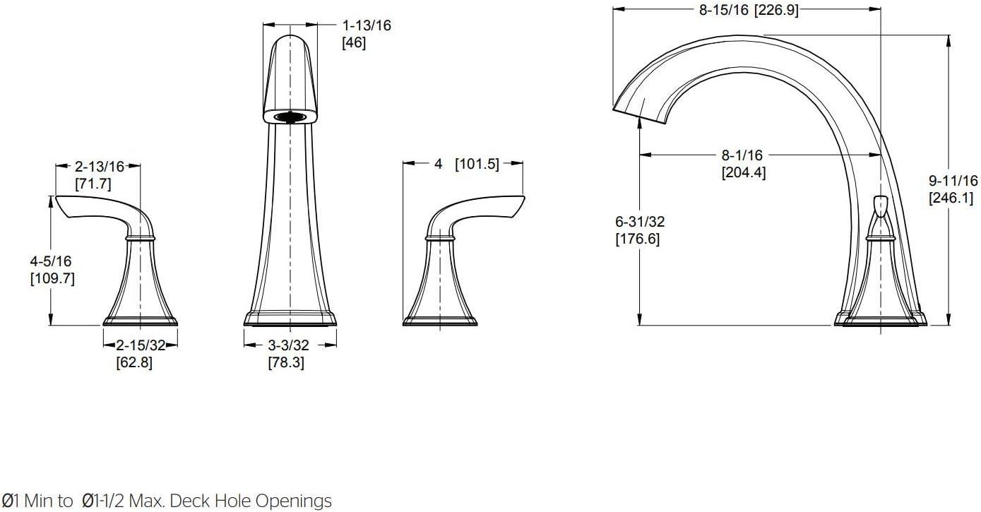 Bronson Double Handle Deck Mounted Roman Tub Faucet Trim