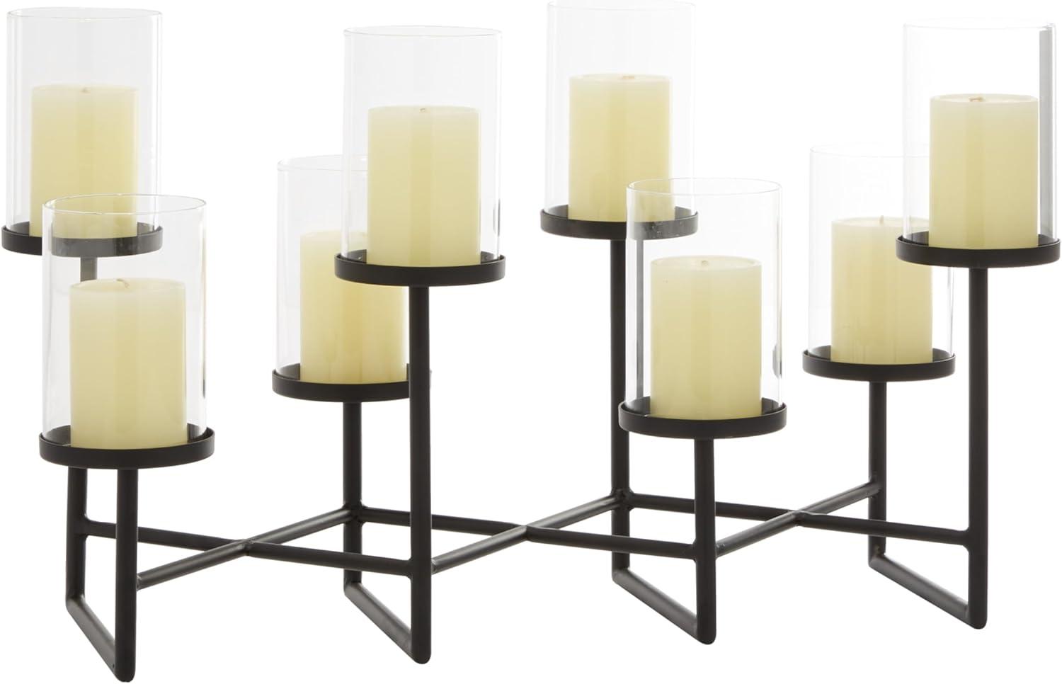 Black Metal 8-Holder Modern Candelabra