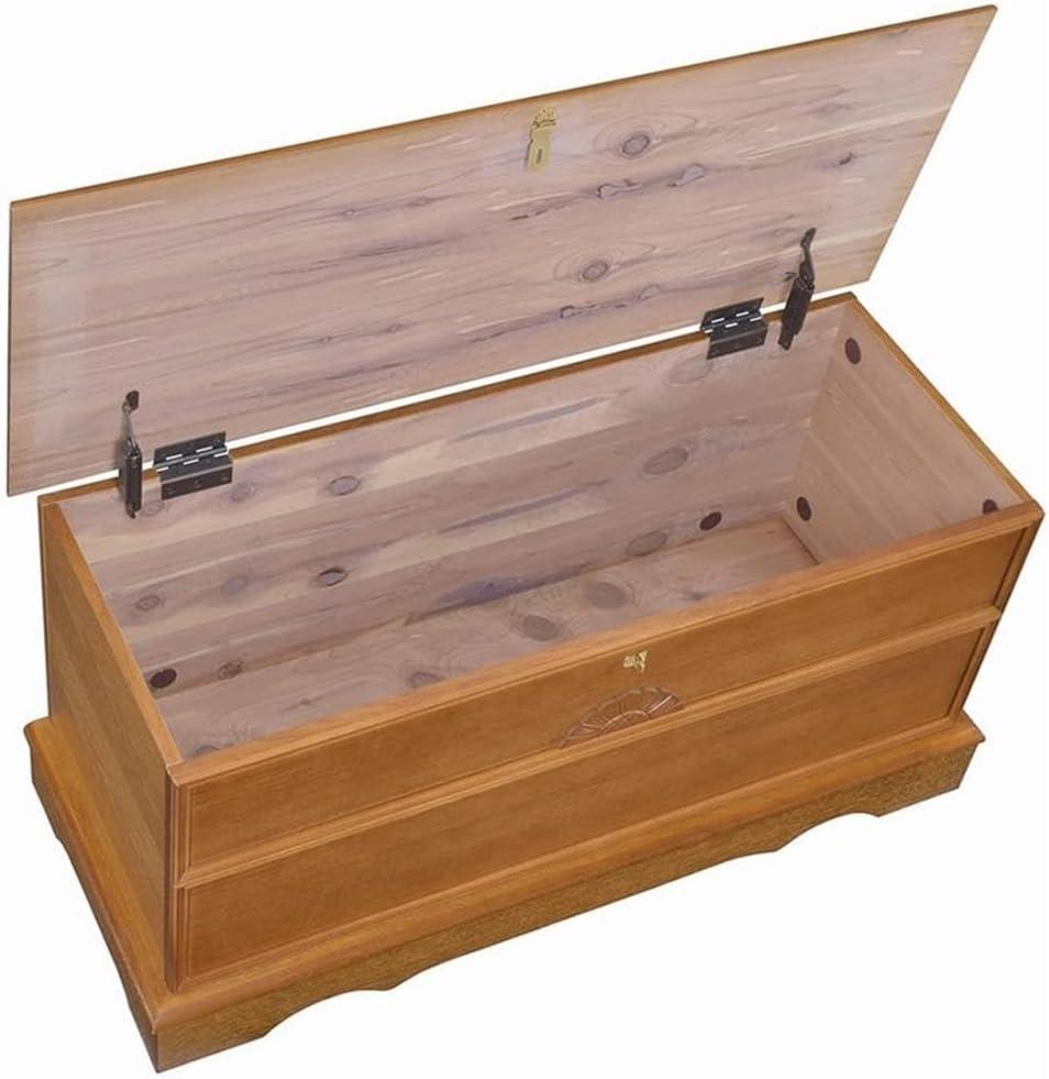 Bowery Hill Rectangular Traditional Wood Cedar Chest in Brown