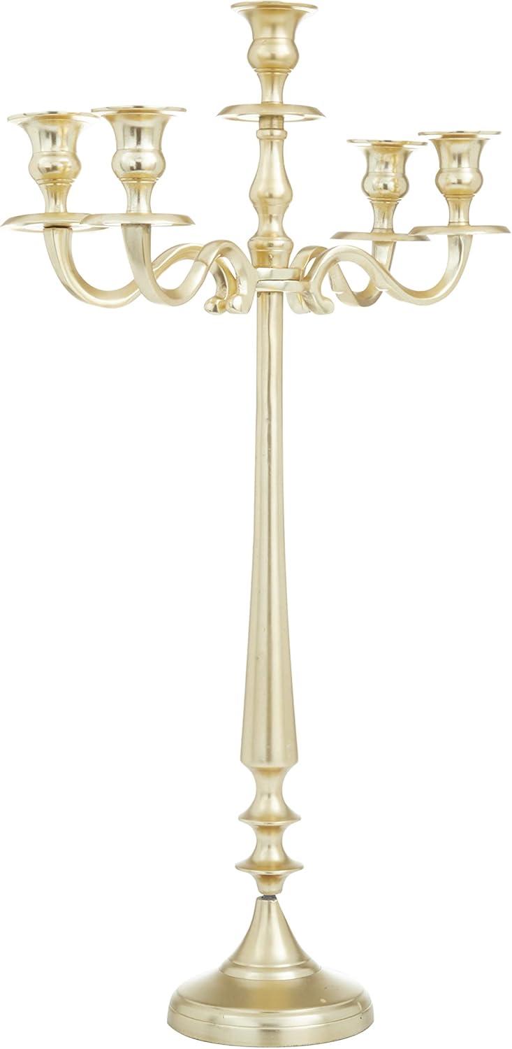 DecMode 5 Holder Silver Aluminum Metal Candelabra