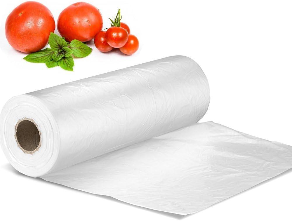 FungLam 12" X 16" Plastic Produce Clear Bag on Roll, Disposable Clear Food Storage Bags for Bread Fruits Vegetable, 350 Bags/Roll (1 Roll)