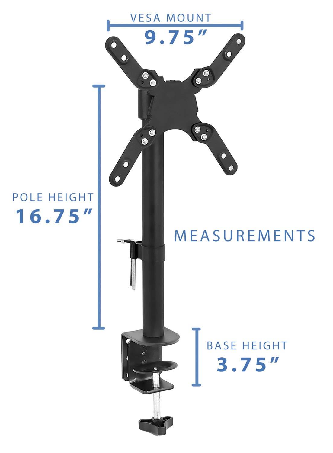 Mount-it Mount-It Monitor Mount & TV Desk Mount | Heavy-Duty Height & Tilt Adjustable Monitor Stand | Black