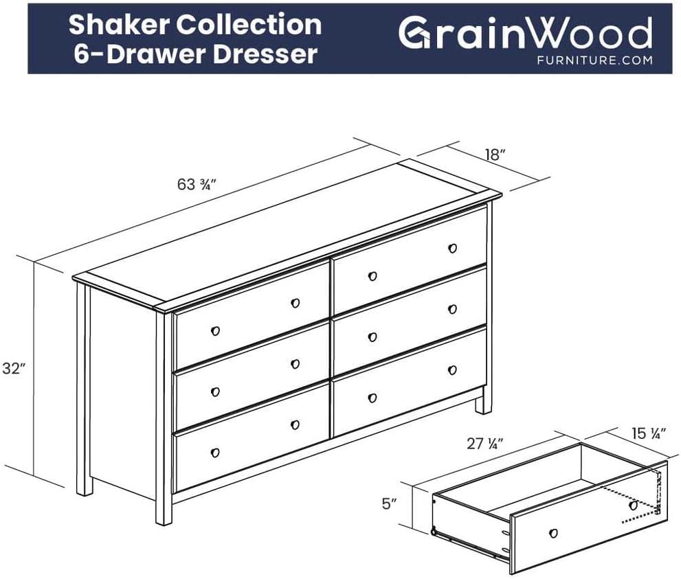 Espresso Mission-Style Double Dresser with Deep Drawers