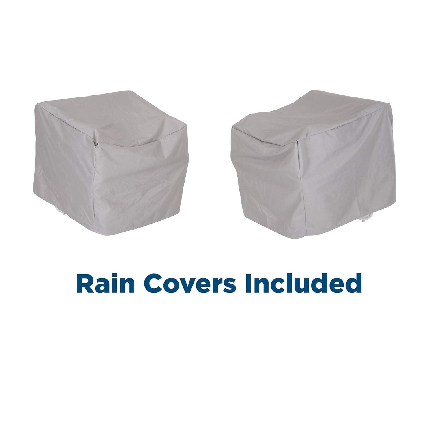 Teddi 2pc Outdoor Lounge Chairs Charcoal - Novogratz: Weather-Resistant Patio Furniture, Steel Frame