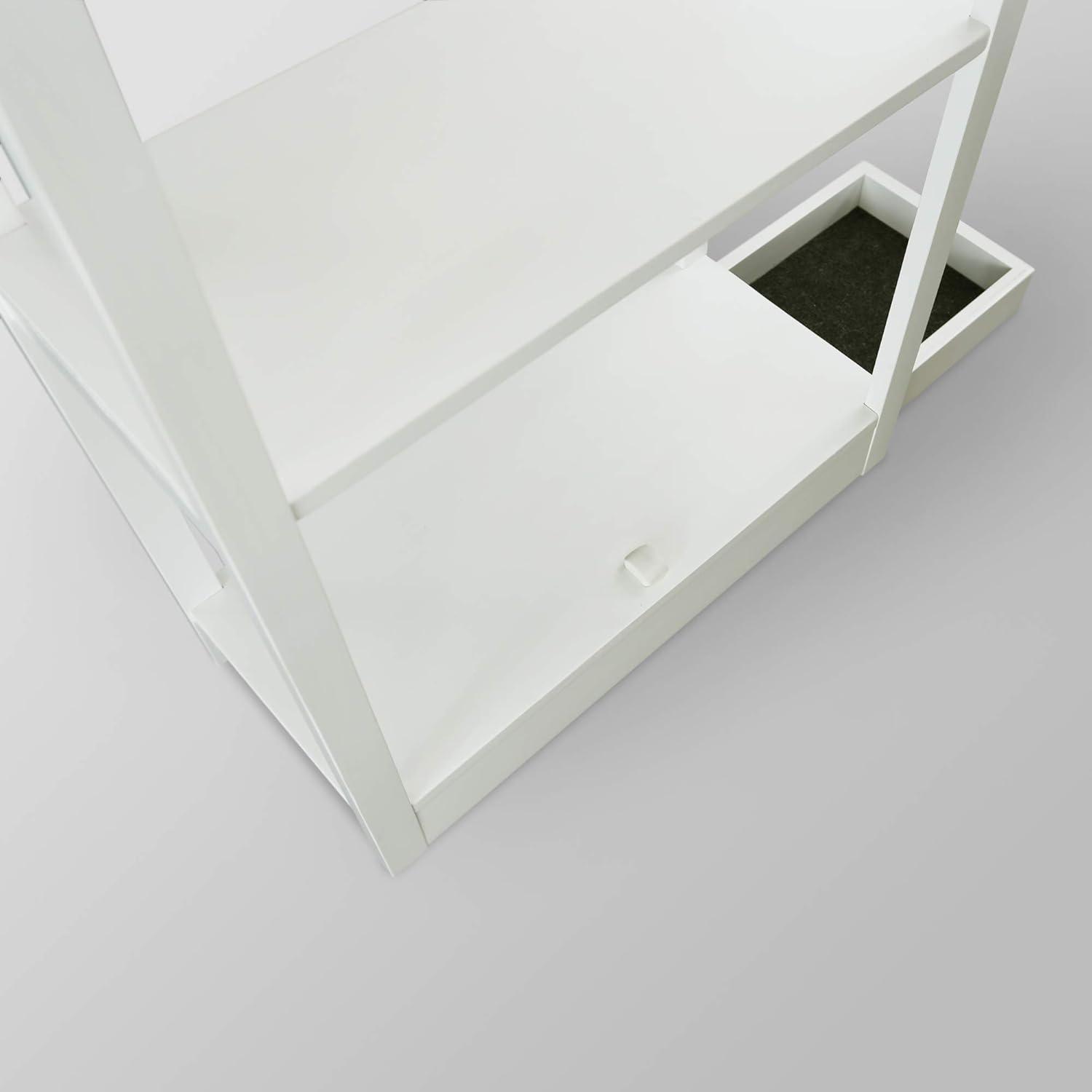 Casual Home Adams 3-Shelf Bookcase with Concealed Sliding Track, Concealment Furniture-Color:White