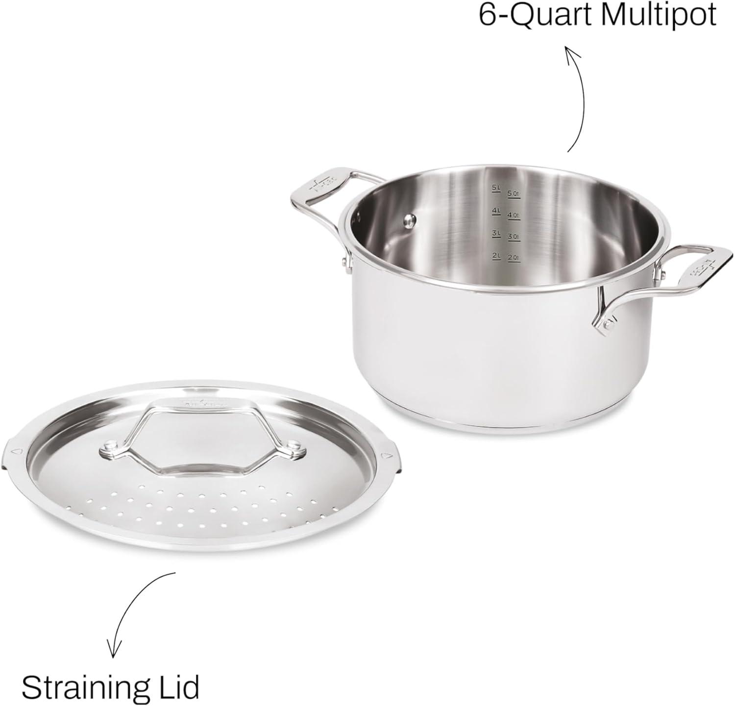 All-Clad 6-Quart Stainless Steel Multipot with Straining Lid