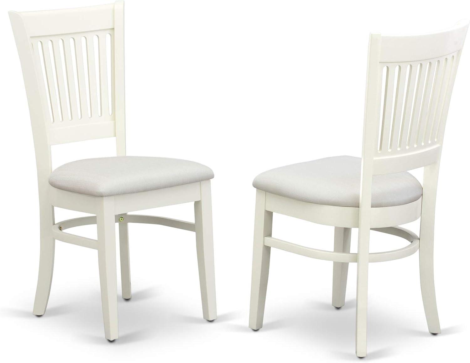 Linen White 3-Piece Wood Dining Table Set with Upholstered Chairs