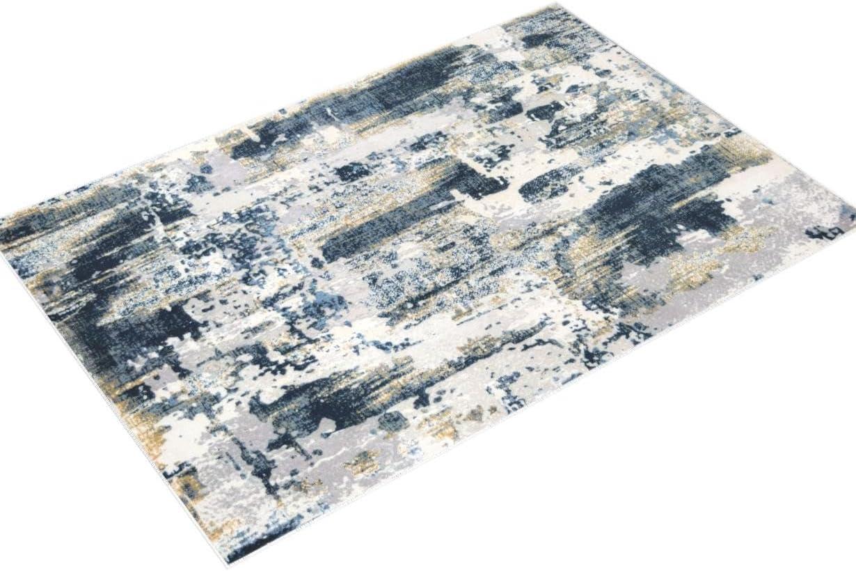 Navarra Auden Abstract Sapphire Blue Area Rug