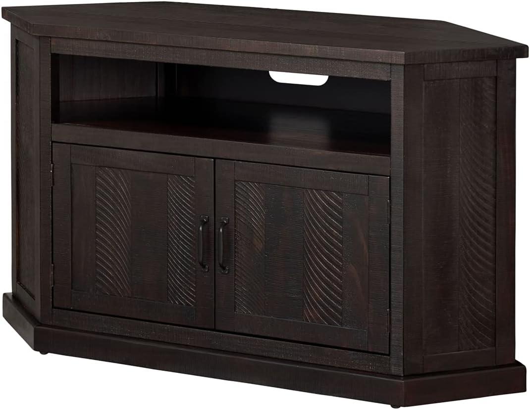 Martin Svensson Home Rustic Corner TV Stand for TVs up to 55", Espresso