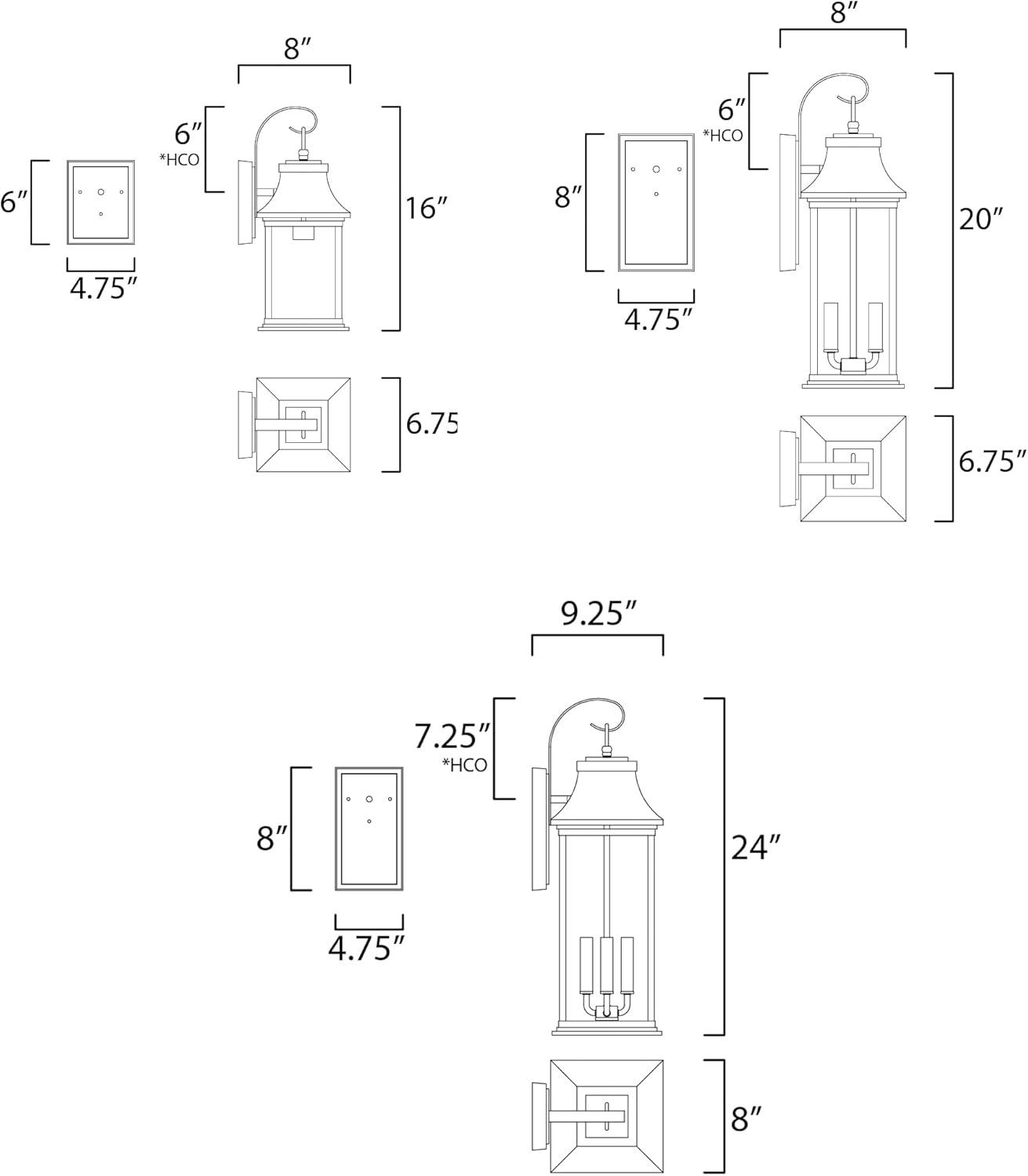 Maxim Lighting - Three Light Outdoor Wall Mount - Vicksburg - 3 Light Large