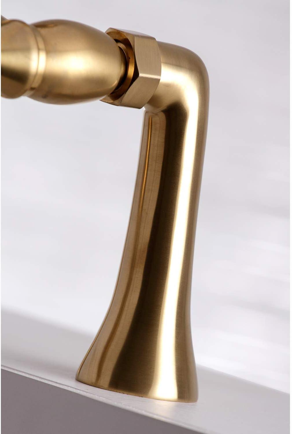 Kingston Brass Kingston Three-Handle 2-Hole Deck Mount Clawfoot Tub Faucet with Hand Shower