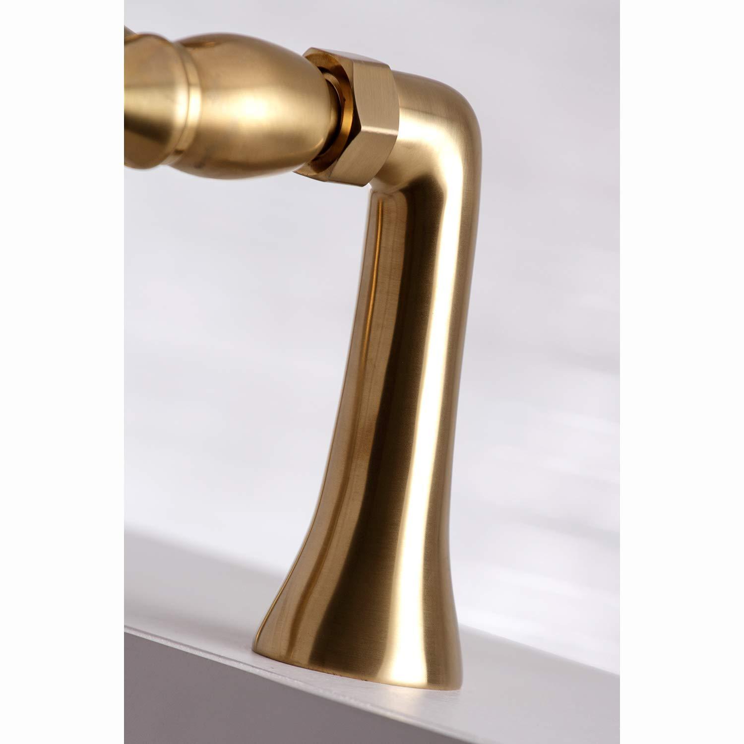 Kingston Brass Kingston Three-Handle 2-Hole Deck Mount Clawfoot Tub Faucet with Hand Shower