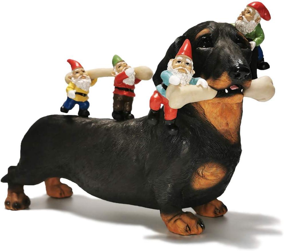 Dwarf Dachshund Dog Statue Courtyard Art Resin Statuette Decoration