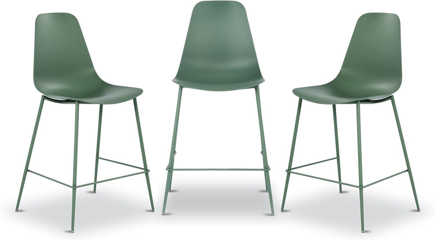 Poly and Bark Poly & Bark Isla Counter Stool (Set of 3) - 25" Seat Height Pistachio Green