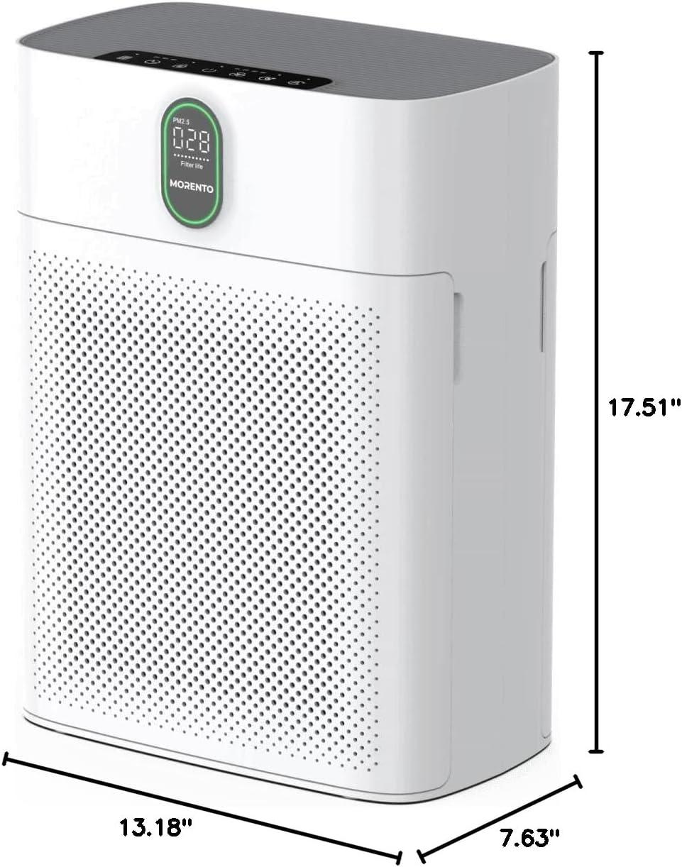 Pearl White HEPA Air Purifier for Large Rooms