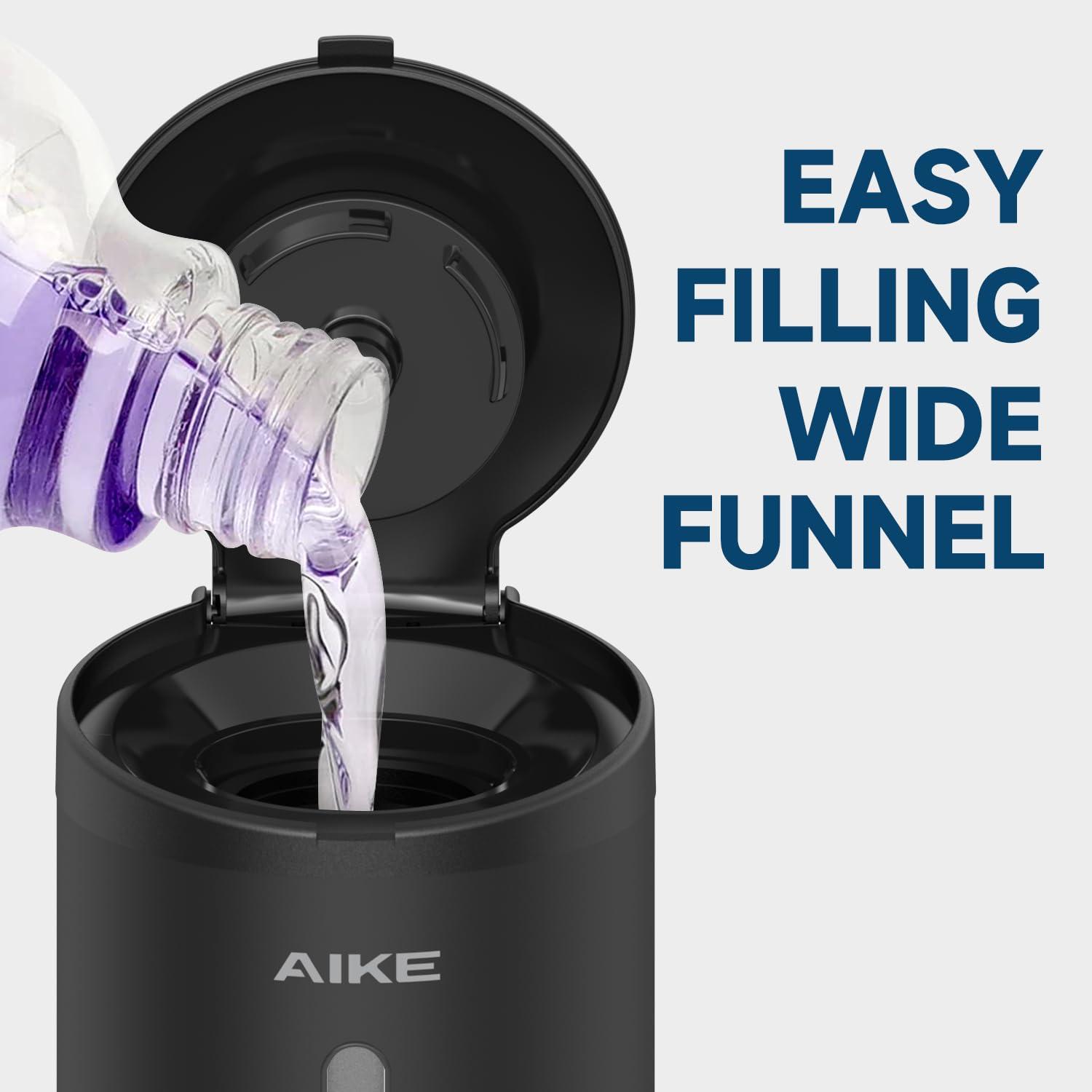 AIKE Automatic Wall Mount Liquid Soap Dispenser, Commercial Stainless Steel with 25oz Large Capacity Save Time Effort and Cost,Model AK1205(Matte Black)