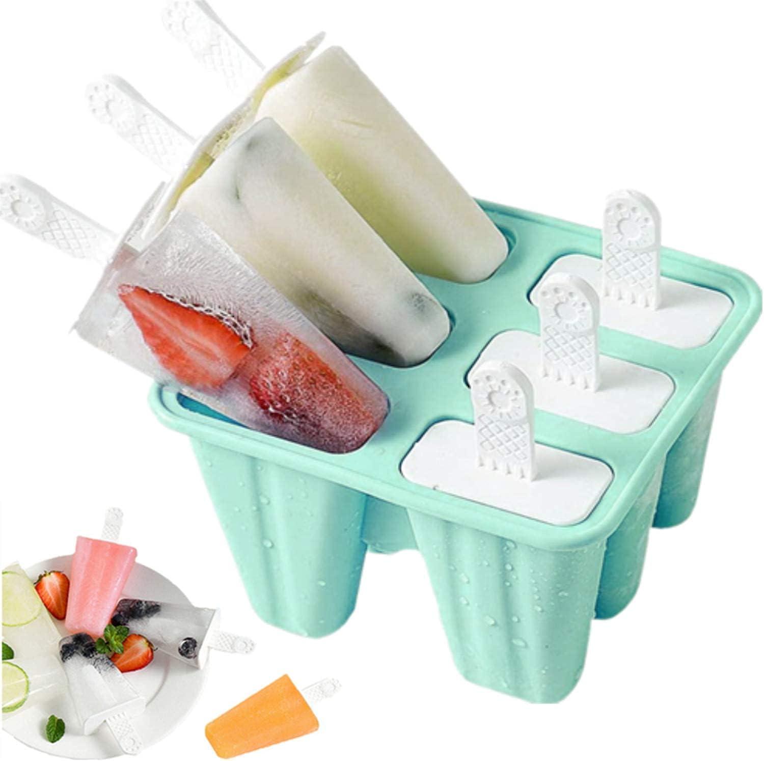 JUNYUI 6 Pieces Silicone Ice Reusable Easy Release Ice Make Ice Cube Mold Mint Green One Size