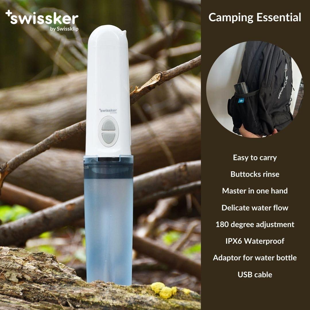 Swissker by Swissklip Aquavesi Portable Bidet| Rechargeable Portable bidet for travel| Portable Bidet For Women & Men for Menstruation, Soothing Postpartum, Perineal Care and Hemorrhoid