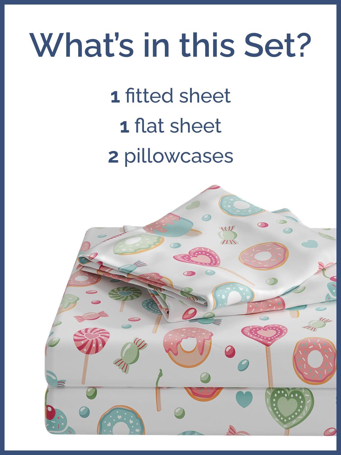 CGK Linens 4 Piece Kids Microfiber Sheet Set - Wrinkle Free - Cute, Cozy, Soft