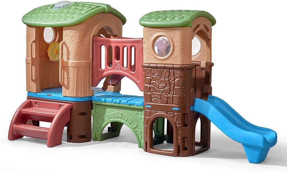 Clubhouse Climber with Dual Slides and Playhouse