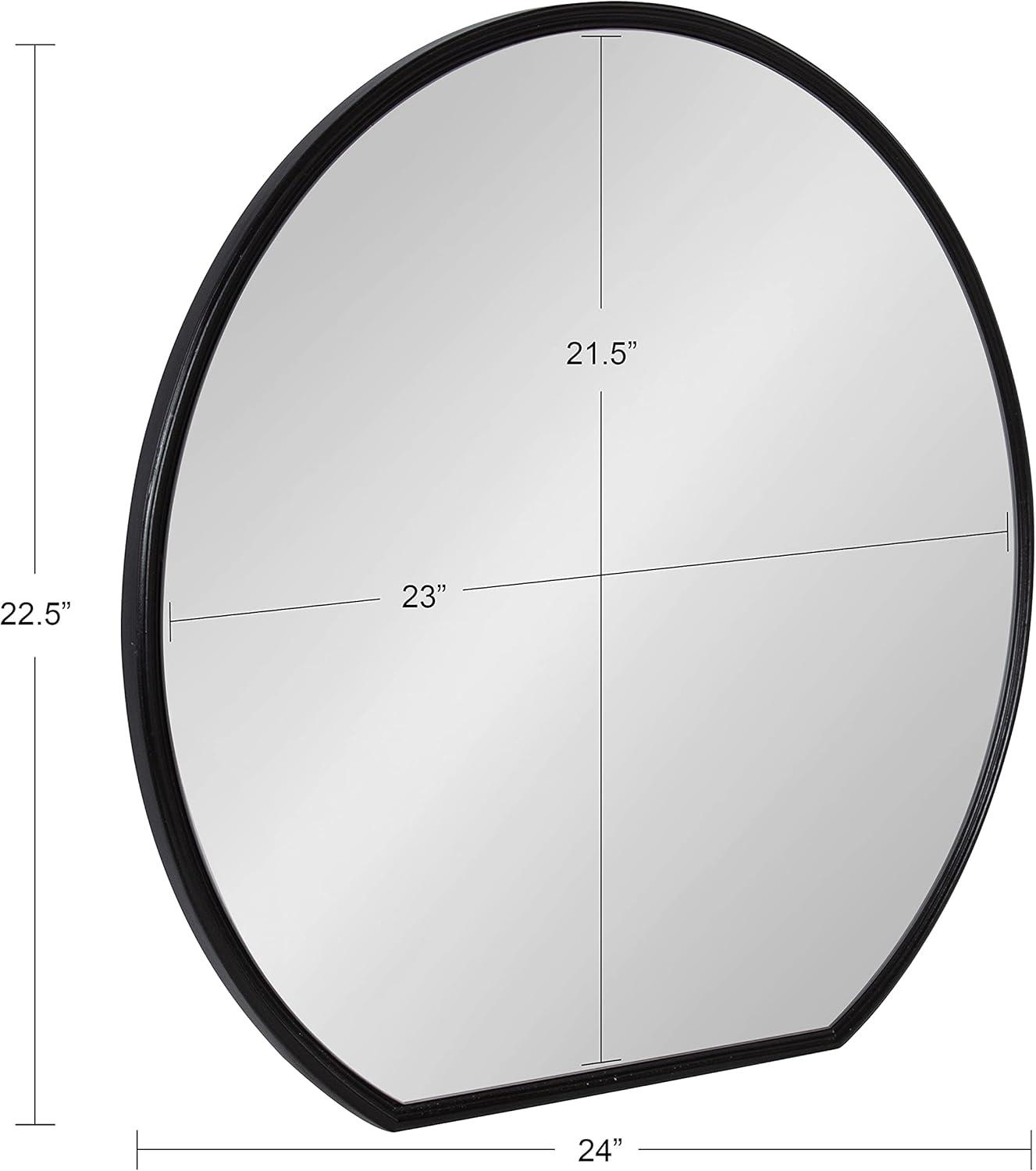 Caskill 24" Round Black Wood Decorative Wall Mirror