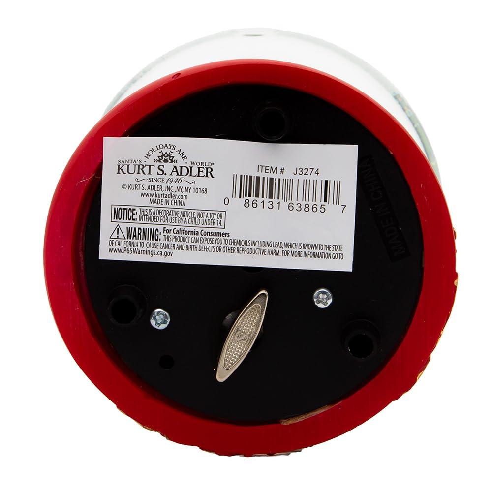 Festive Red and Green Musical Christmas Tree Water Globe
