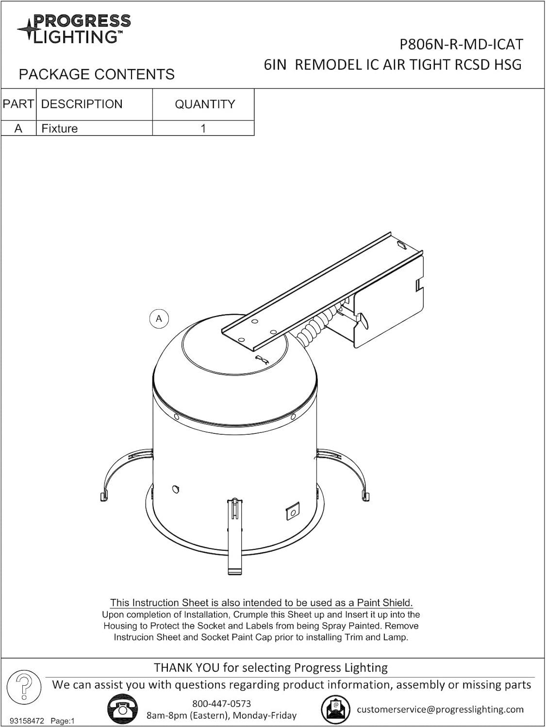 6" Recessed Remodel Air-Tight IC Housing