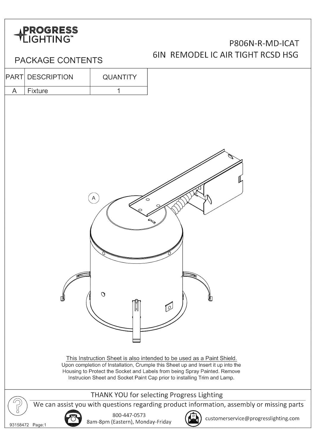 6" Recessed Remodel Air-Tight IC Housing