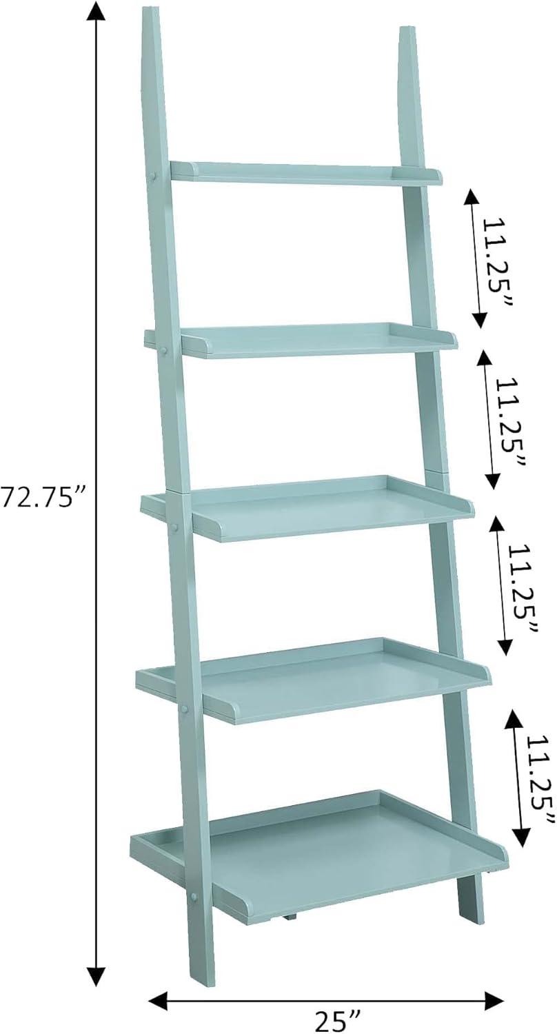 Convenience Concepts American Heritage 5-Shelf Ladder Bookcase, Sea Foam