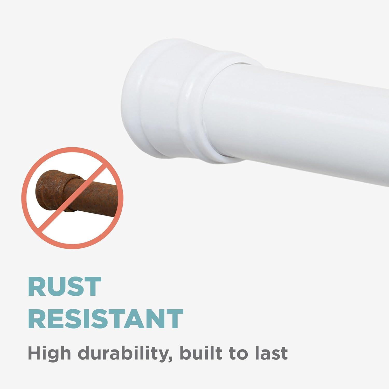 Zenna Home Shower Curtain Rod 60 in. L White