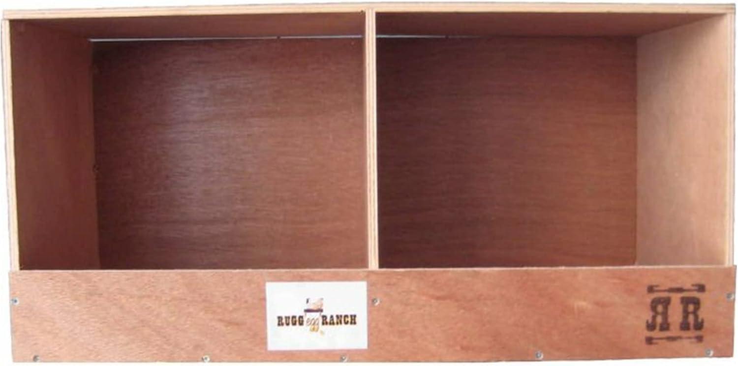 Rugged Range Products Duplex 24 x 12 x 12 Inch Flat Wooden Dual Compartment Chicken Coop Interior Poultry Bird Egg Animal Nesting Box for 2 to 4 Hens