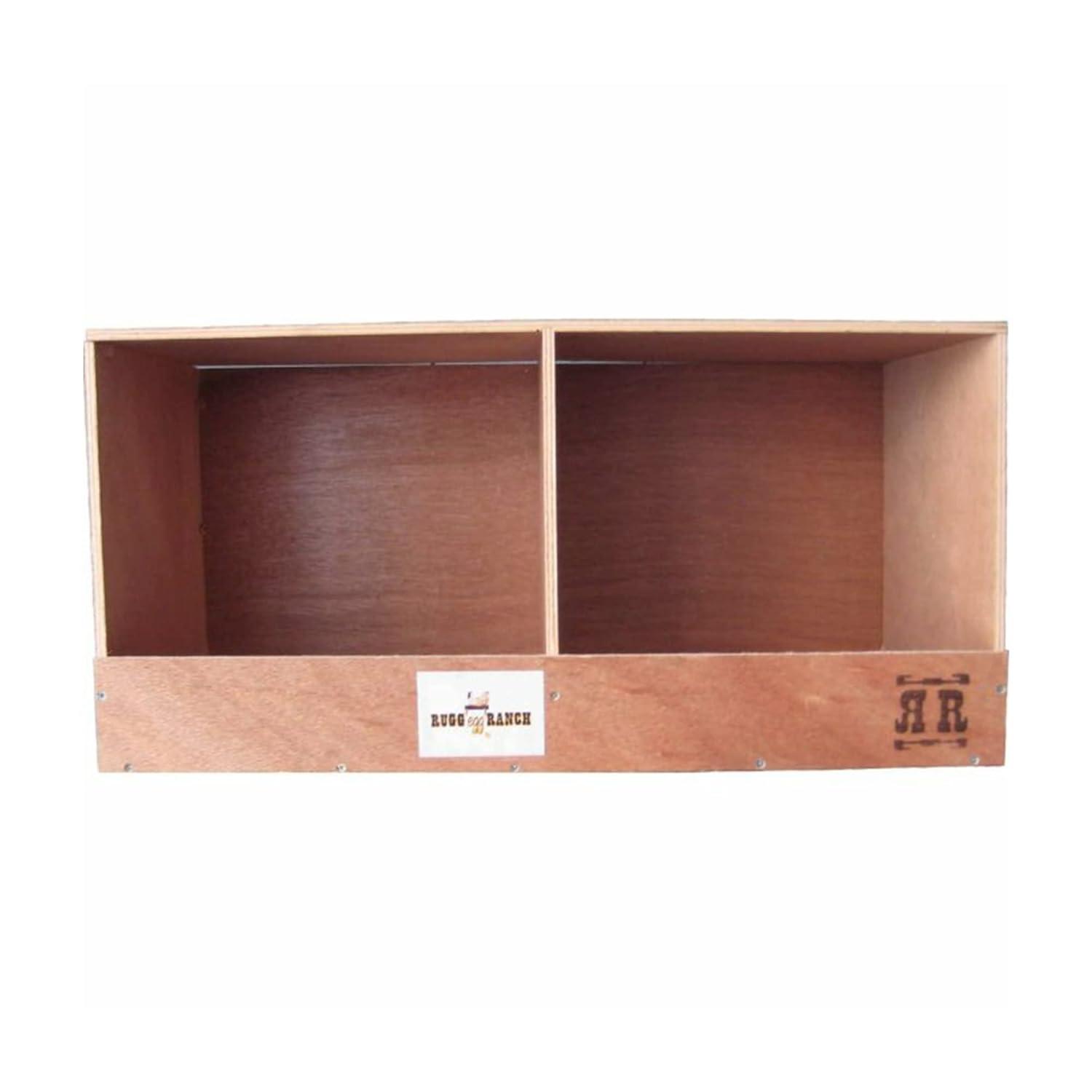 Rugged Range Products Duplex 24 x 12 x 12 Inch Flat Wooden Dual Compartment Chicken Coop Interior Poultry Bird Egg Animal Nesting Box for 2 to 4 Hens
