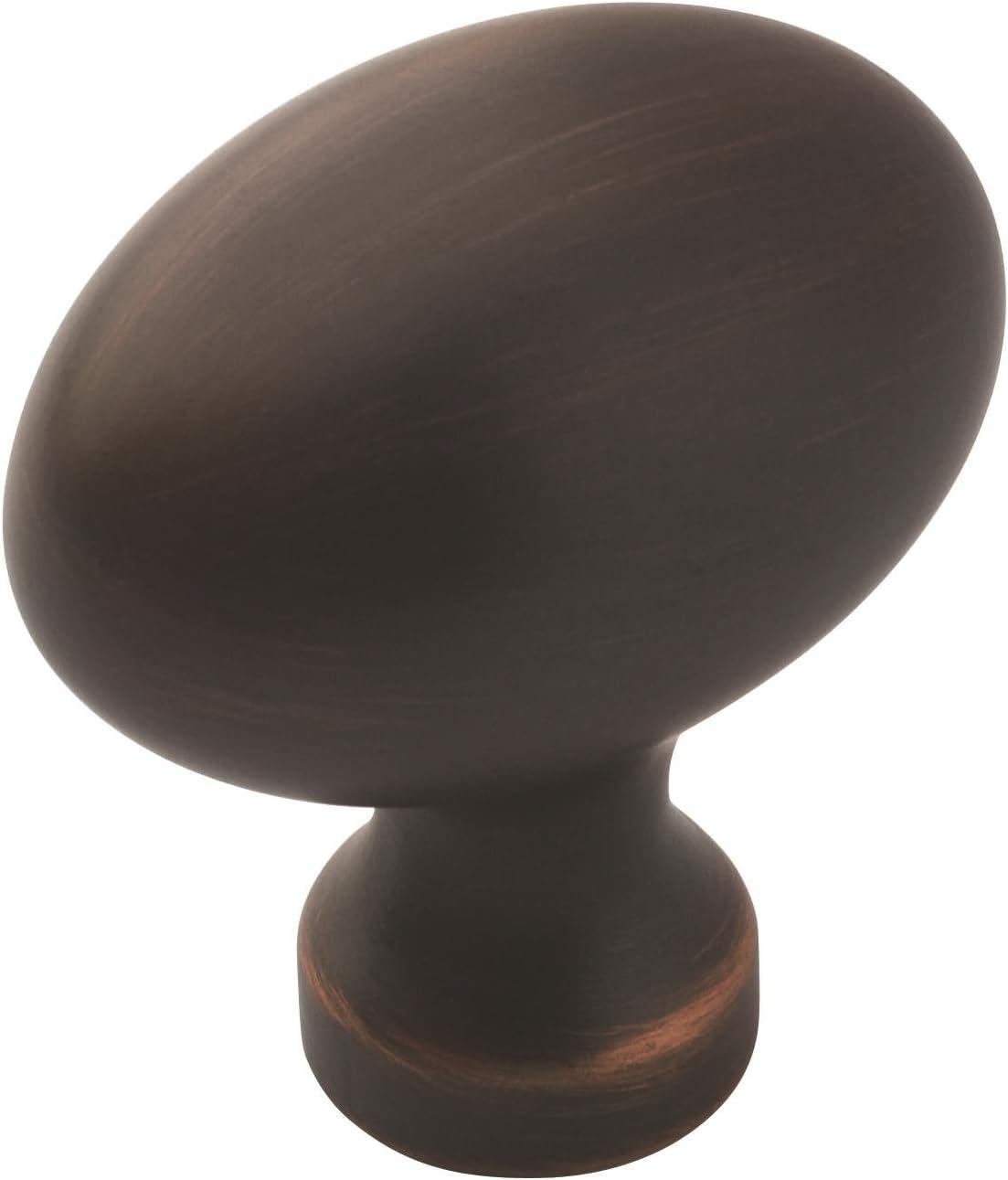 Oil Rubbed Bronze Oval Cabinet Knob with Mounting Hardware