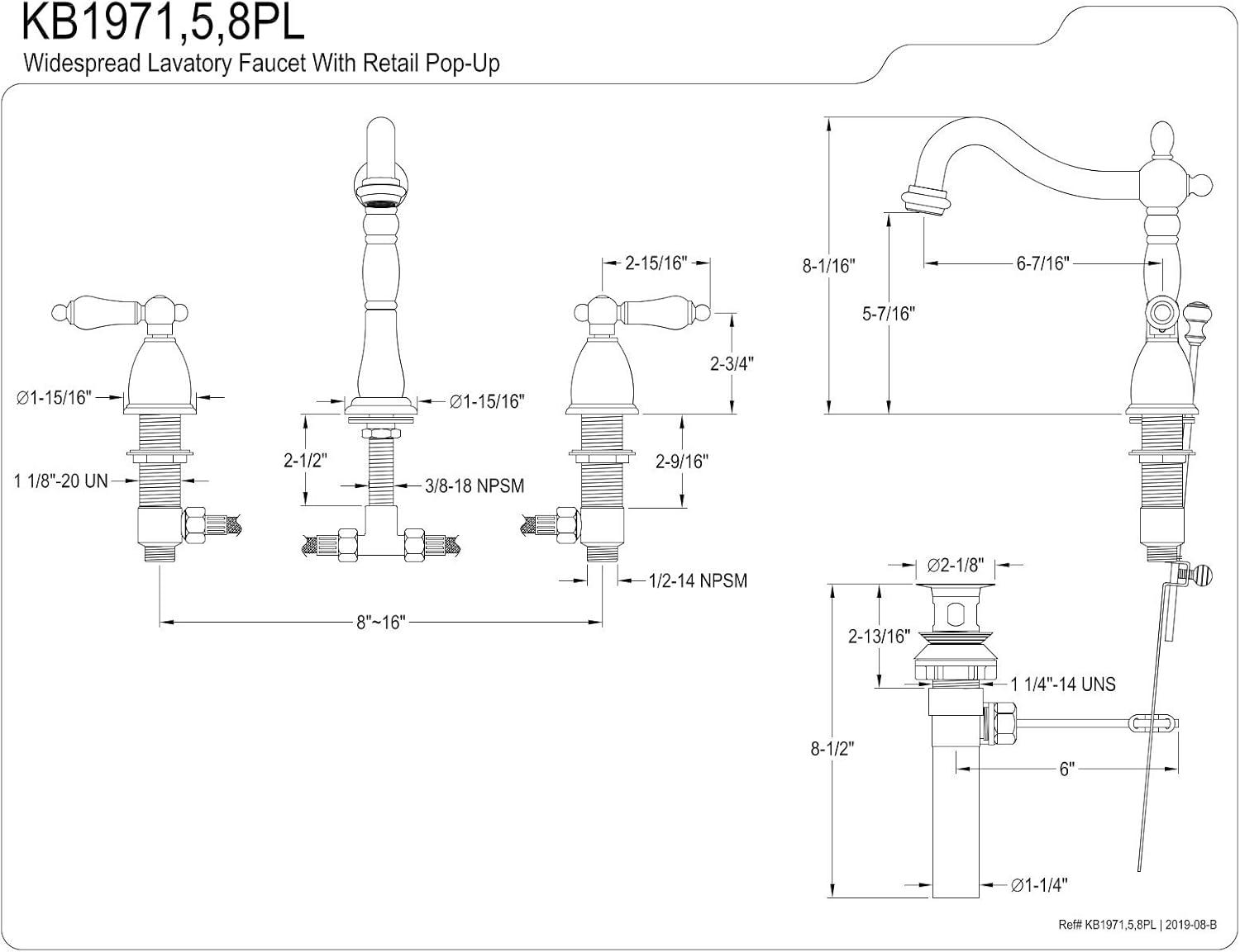 Heritage Brushed Nickel Widespread Lavatory Faucet with Porcelain Lever