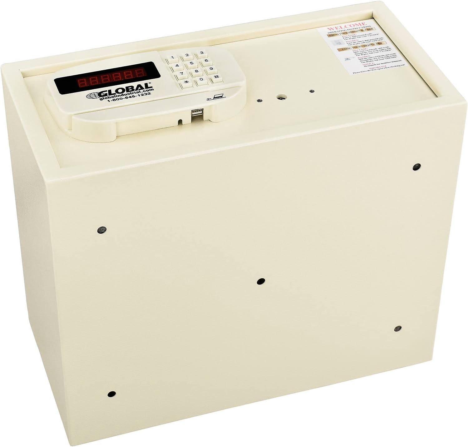 Off-White Steel Electronic Keypad Safe with Card Slot