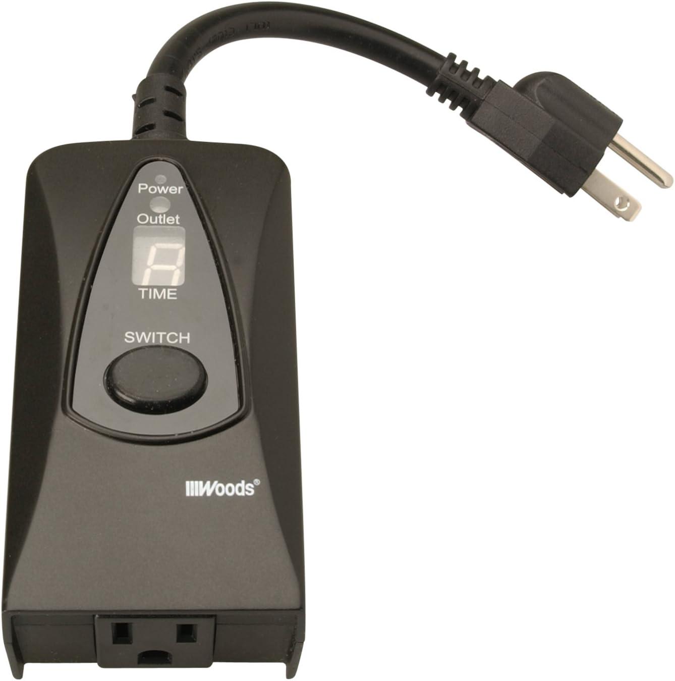 Woods 50013WD 24-Hour Dusk to Dawn Lighting Timer with Photocell and Digital Display