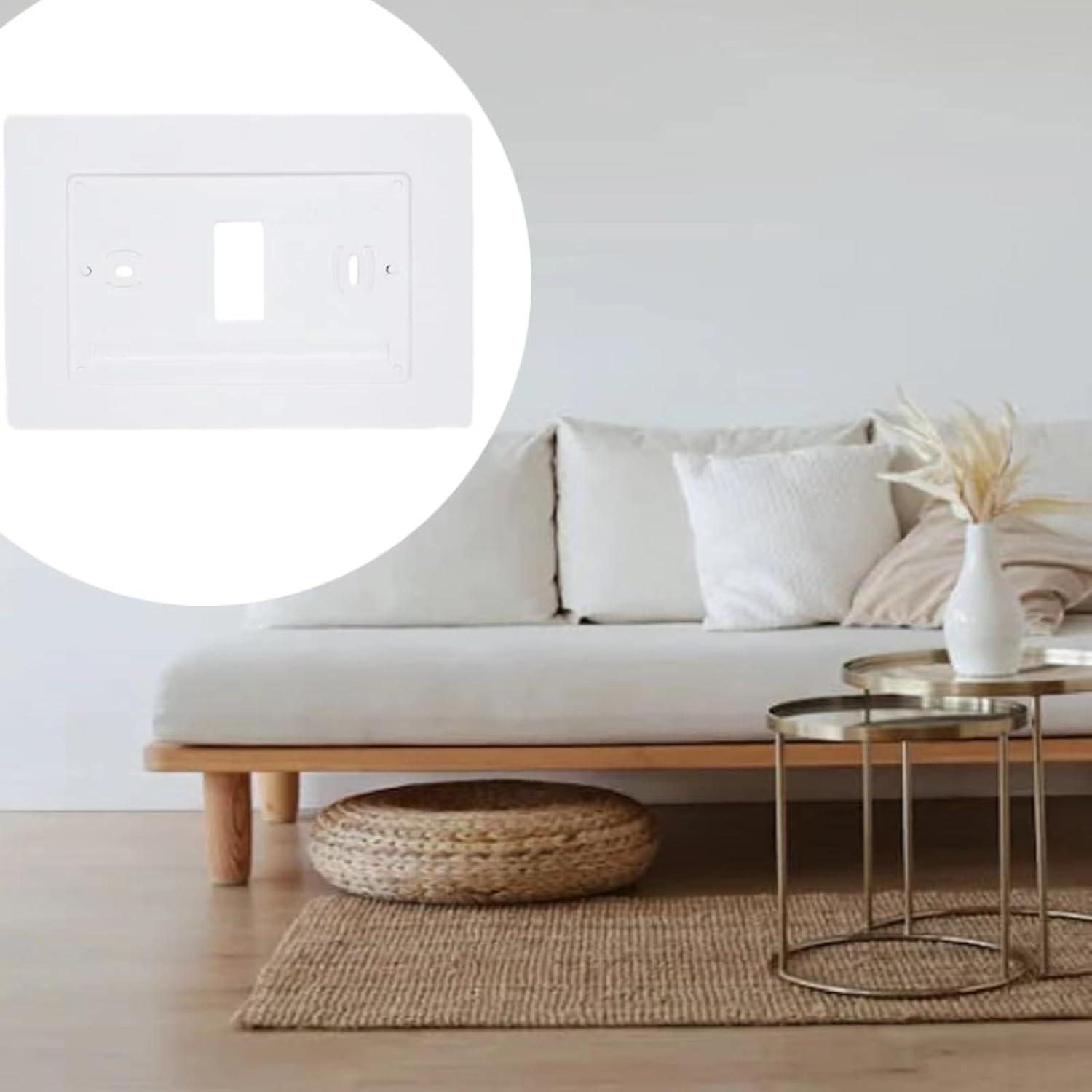 White Rectangular Wall Plate for Sensi Wi-Fi Thermostat