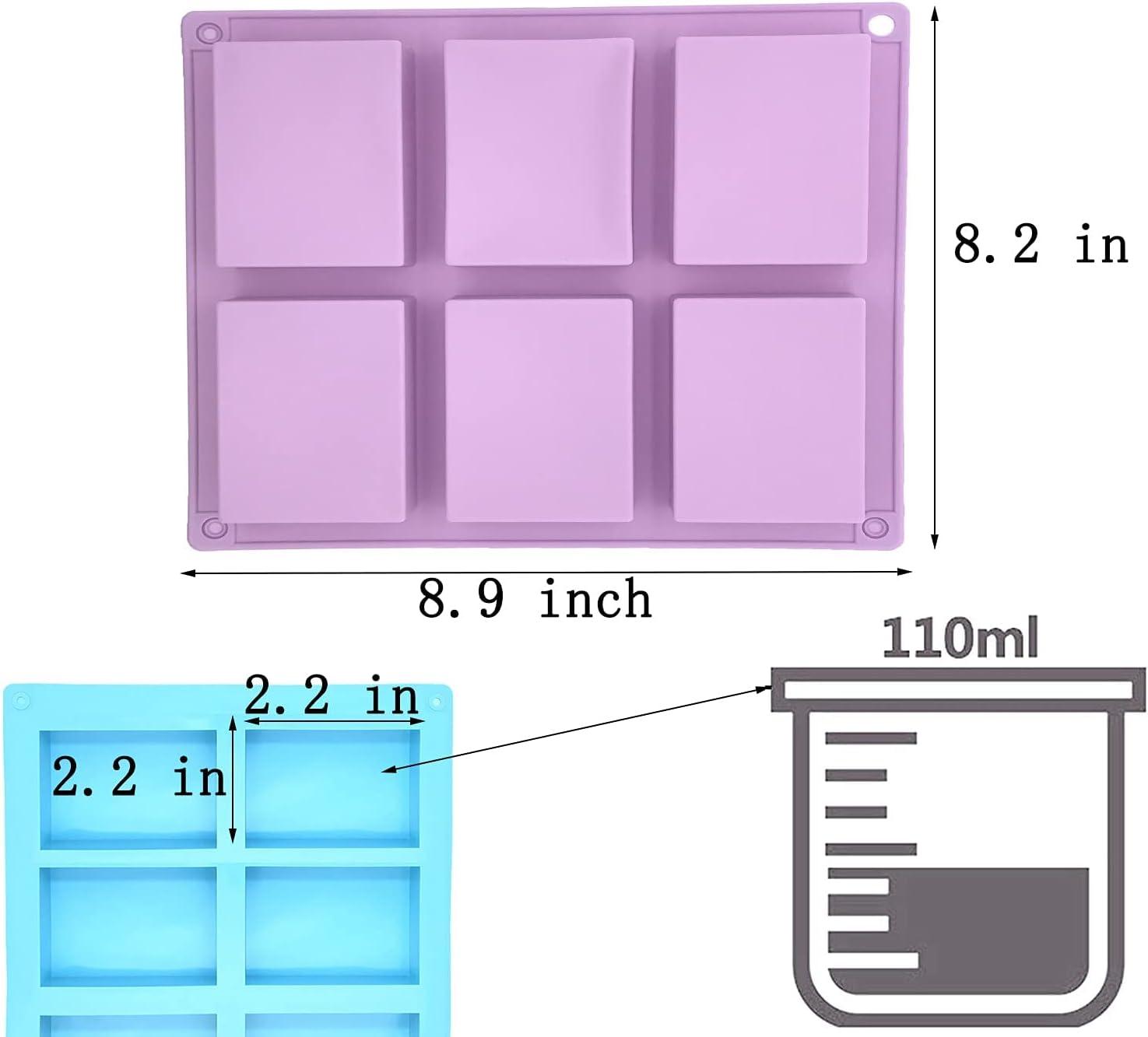 Multicolor Silicone 6-Cavity Soap and Craft Molds Set