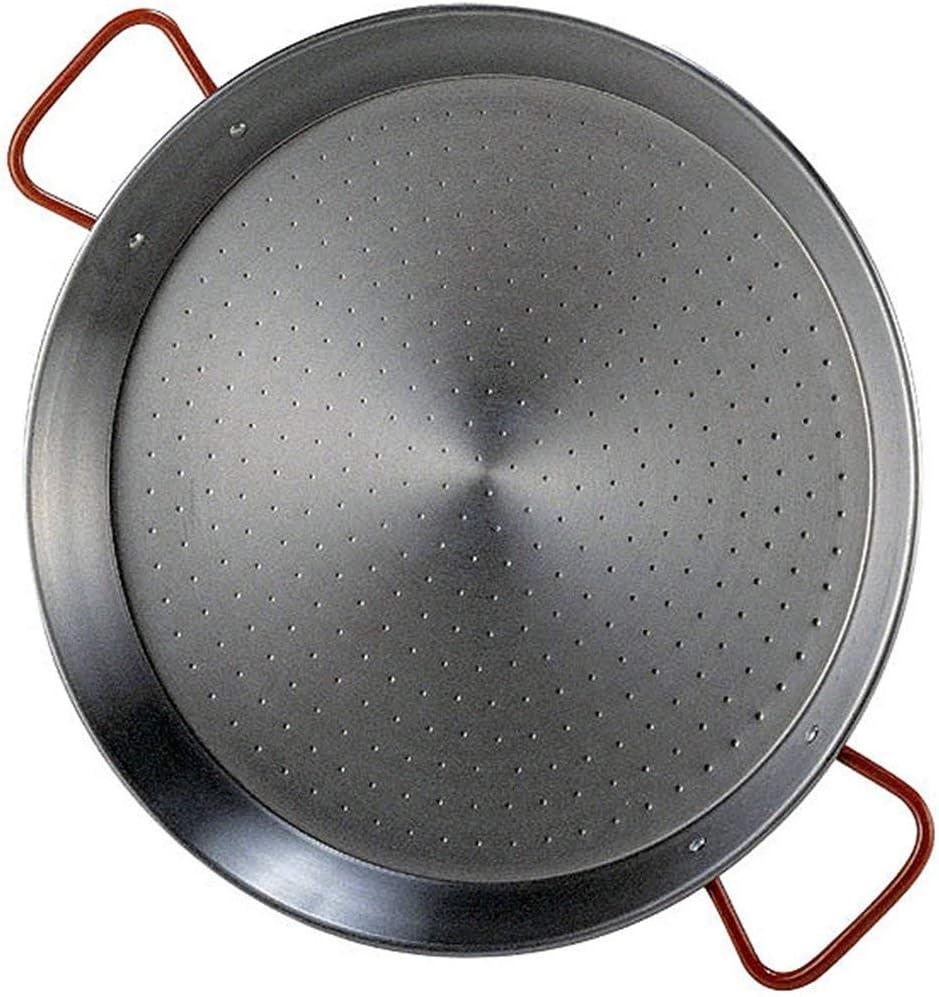 11-Inch Carbon Steel Paella Pan with Red Handles