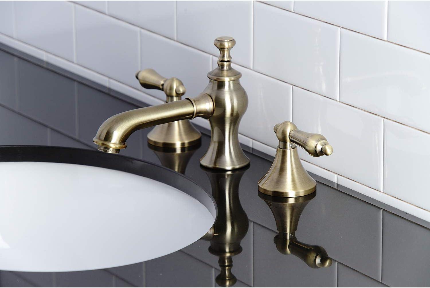 Vintage Brass 8" Widespread Elegant Bathroom Faucet