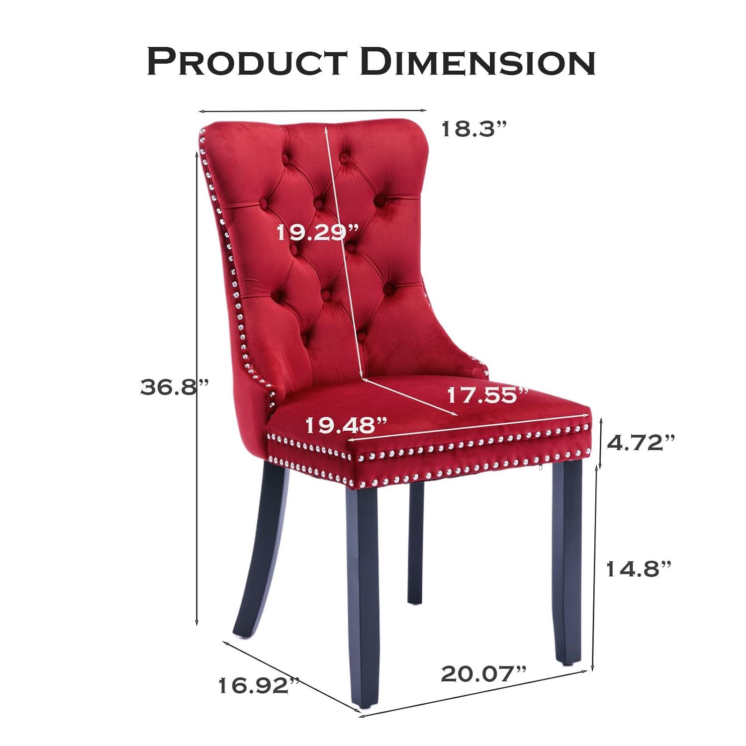 Rosdorf Park High-end Tufted Velvet Upholstered Nailhead Dining Chair