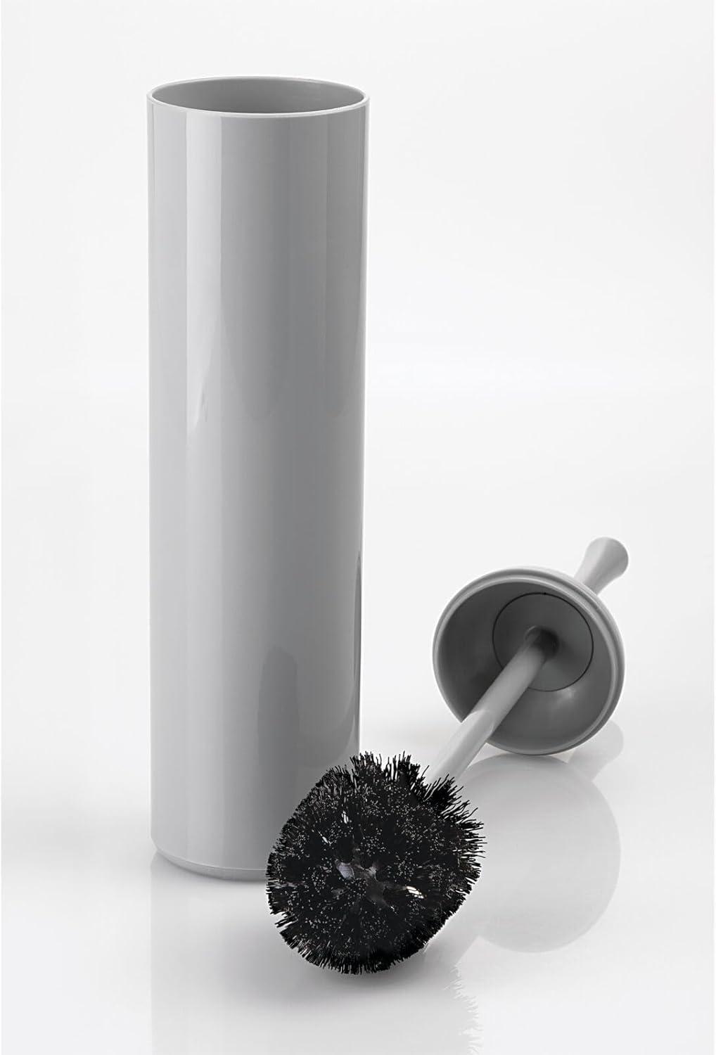 mDesign Extra Slim Compact Plastic Toilet Bowl Brush Holder - Gray